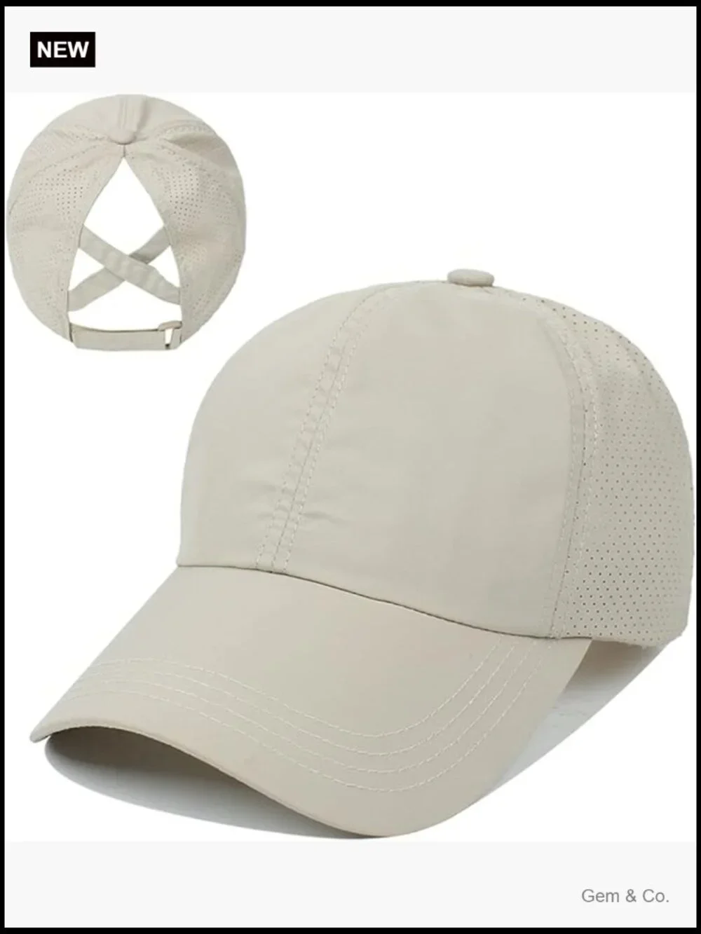 Criss Cross Ponytail Baseball Cap - Quick Dry Mesh Hat for Outdoor Sports
